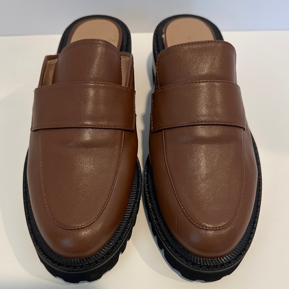 Aerosoles Women's Brown Reba Platform Mule Loafers Slides Lug Sole Size 7.5 - Picture 2 of 7